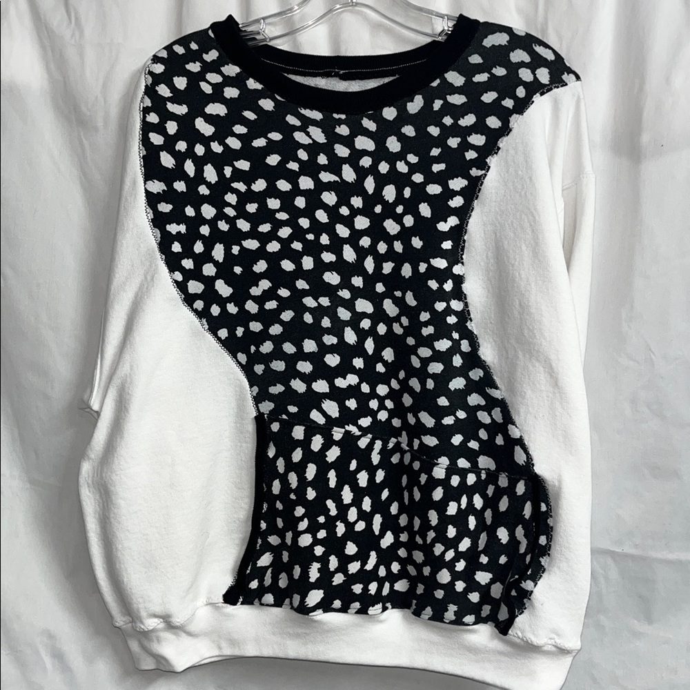 Custom Black and White Spots Sweatshirt thrift flip
